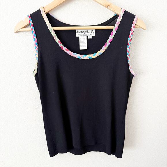 JOSEPH A | Quest Cequec'est Silk Shell Sweater Set Black Pastel Rainbow | Medium - Picture 3 of 6